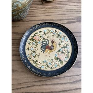 Vintage 1950 Midcentury Isco Rooster Plate Hand Painted Japan Vintage Wall Plate